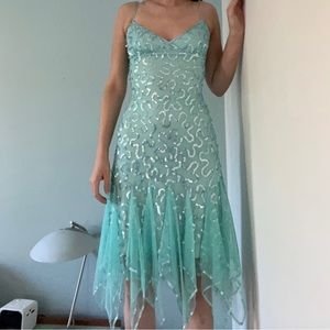 Betsey Johnson Blue Sequin Mermaid Dress
